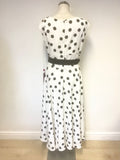 BRAND NEW NATALIYA COUTURE BLACK & WHITE SPOT FIT & FLARE OCCASION DRESS SIZE 46 UK 18