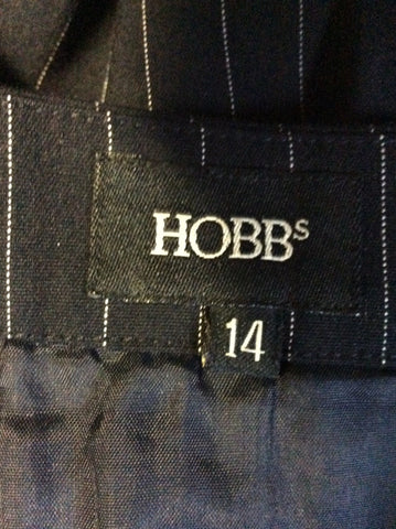 HOBBS DARK BLUE PINSTRIPE PLEATED SKIRT SIZE 14