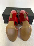 BRAND NEW HOBBS MILLIE CHERRY RED PATENT LEATHER SANDALS SIZE 4/37