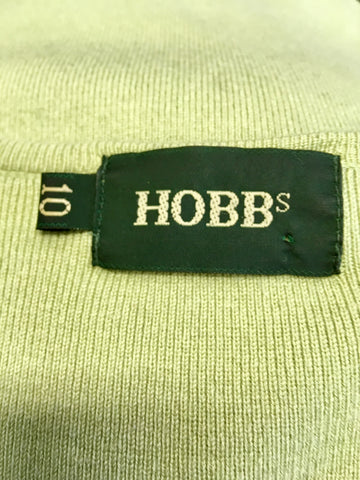 HOBBS LIGHT GREEN SILK & WOOL BLEND JUMPER SIZE 10