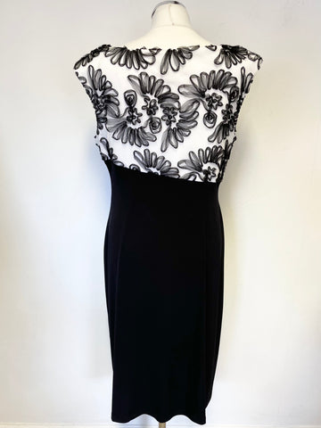CONNECTED APPAREL BLACK & WHITE SPECIAL OCCASION SLEEVELESS PENCIL DRESS SIZE 14 UK 18