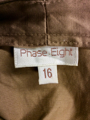 PHASE EIGHT ANTIQUE GOLD WRAP DRESS SIZE 16