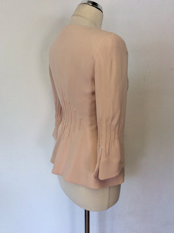 ARMANI COLLEZIONI PALE PEACH / NUDE SILK SPECIAL OCCASION JACKET SIZE 42 UK 10