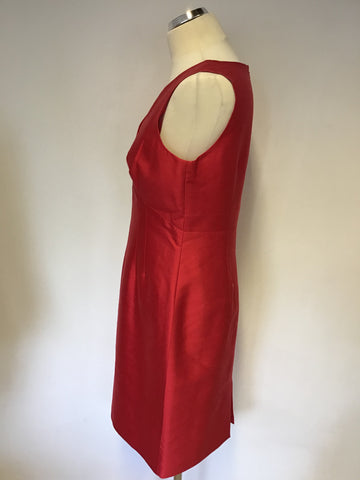 HOBBS INVITATION RED WOOL & SILK SPECIAL OCCASION DRESS SIZE 12
