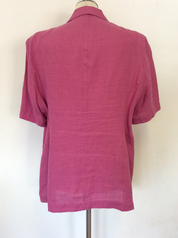 SPIRITO DI ARTIGIANO PINK LINEN SHORT SLEEVE JACKET SIZE 20