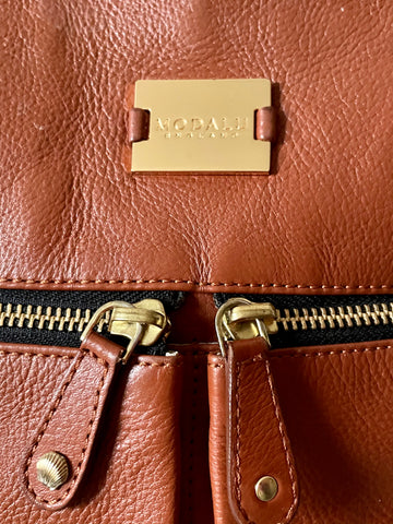 MODALU TAN LEATHER CROSS BODY BAG