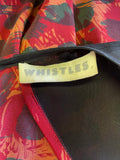 WHISTLES RED, CORAL & GREEN PRINT SILK SLEEVELESS DRESS SIZE 6