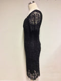 MARKS & SPENCER AUTOGRAPH BLACK LACE PENCIL DRESS SIZE 8