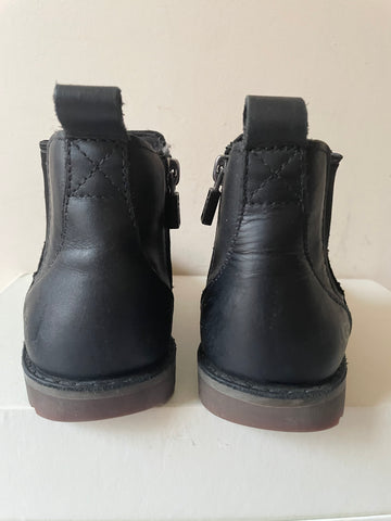UGG KIDS BLACK LEATHER CHELSEA BOOTS SIZE 9/27.5