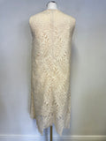 BRAND NEW JAEGER EX SAMPLE PALE LEMON LACE LEAF DESIGN SPECIAL OCCASION SHIFT DRESS SIZE 10