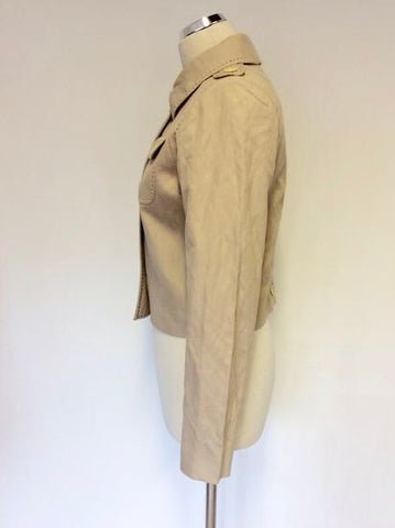 MULBERRY CREAM COTTON JACKET & SKIRT SUIT SIZE 10