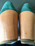 STACCATO GREEN SUEDE LACE UP WEDGE HEEL PLATFORM SHOES SIZE 5/38