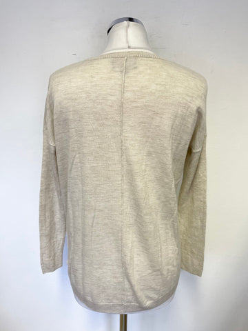 PURE COLLECTION CREAM 100% SUPERFINE CASHMERE LONG SLEEVE JUMPER SIZE 12