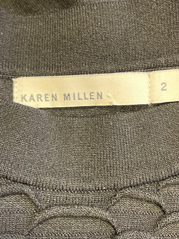 KAREN MILLEN BLACK SLEEVELESS BODYCON DRESS SIZE 2 UK 10