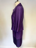 PLANET PURPLE SILK & WOOL BLEND SLEEVELESS PENCIL DRESS & JACKET SUIT SIZE 8
