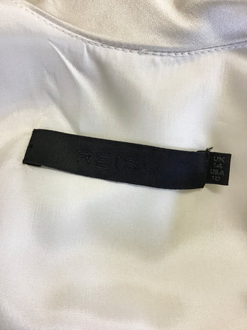 REISS JAMILIA BLACK & IVORY SILK TOP TUXEDO JUMPSUIT SIZE 14