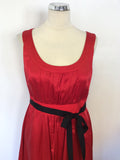 MONSOON RED SILK & COTTON SPECIAL OCCASION DRESS SIZE 14