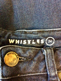 WHISTLES DARK BLUE DENIM SKINNY LEG JEANS SIZE 24