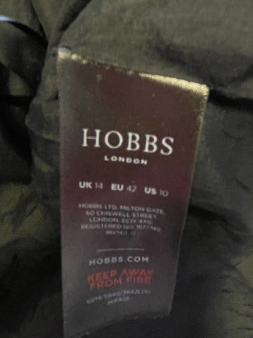 HOBBS BLACK STRETCH BODICE WITH GREY & BLACK SILK SKIRT DRESS SIZE 14