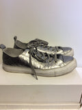 CONVERSE ALL STAR SILVER CROC DESIGN LEATHER PLIMSOLS SIZE 6/39