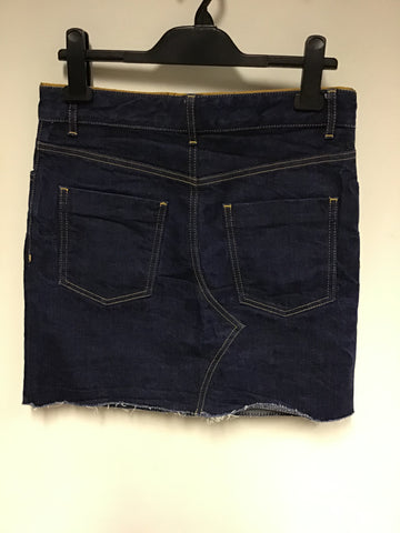 VICTORIA BECKHAM DARK BLUE DENIM MINI SKIRT SIZE 8