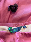 BODEN RASPBERRY PINK FLOWER TRIMMED 100% SILK MIDI SKIRT SIZE 14L