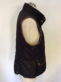 RALPH LAUREN BLACK & BROWN TRIM GILET SIZE L