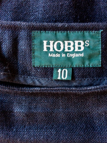 HOBBS BLACK LINEN CALF LENGTH SKIRT SIZE 10