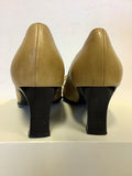 VAN DAL CAMEL LEATHER BOW TRIM COURT SHOES SIZE 5/38