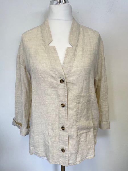 BRAND NEW COS CREAM LINEN UNLINED OVER SHIRT/JACKET SIZE M