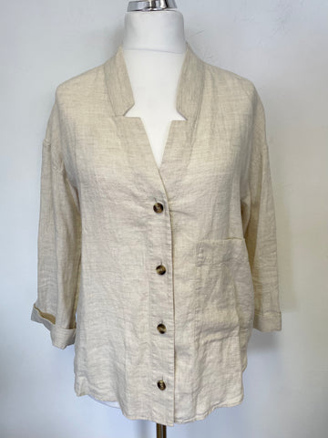 BRAND NEW COS CREAM LINEN UNLINED OVER SHIRT/JACKET SIZE M