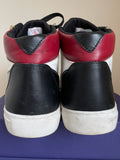 GUESS BLACK,WHITE & RED TRIM HIGH TOP TRAINERS SIZE 11/ 45