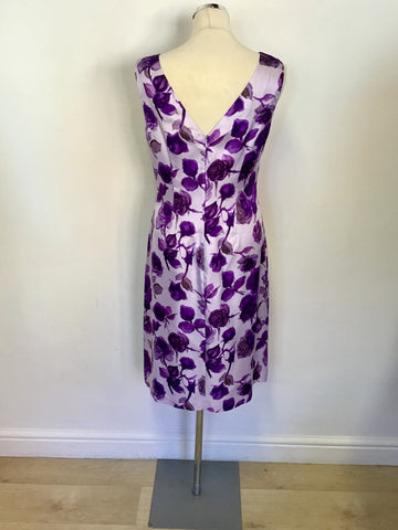 BRAND NEW PHASE EIGHT LILAC & PURPLE FLORAL PRINT OCCASION DRESS SIZE 12