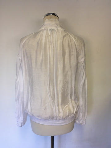 FRENCH CONNECTION WHITE PUSSY BOW TIE BLOUSE SIZE 12