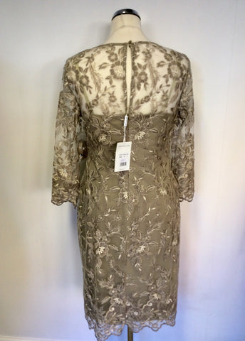 BRAND NEW GINA BACCONI TRUFFLE LACE SPECIAL OCCASION DRESS SIZE 18
