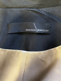 AMANDA WAKELEY BLACK 100% SILK FITTED EVENING / SPECIAL OCCASION JACKET SIZE 8