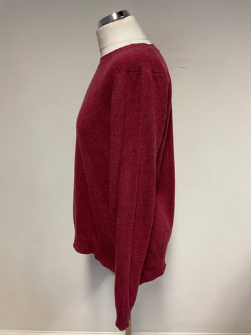 TOAST DEEP RED 100% LAMBSWOOL LONG SLEEVED JUMPER SIZE L