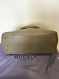 MODALU PIPPA SHARK GREY LEATHER TOTE BAG WITH DETACHABLE STRAP
