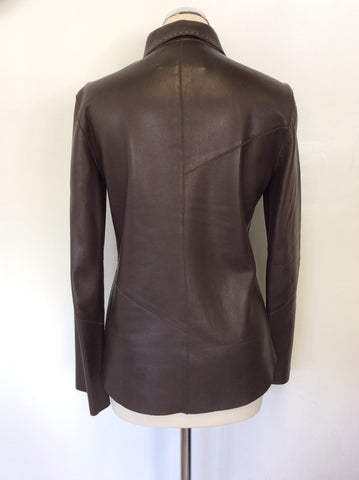 MULBERRY BROWN SOFT LEATHER SHIRT/ JACKET SIZE 12