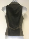 KAREN MILLEN BLACK & BROWN TWEED WOOL BLEND WAISTCOAT SIZE 6