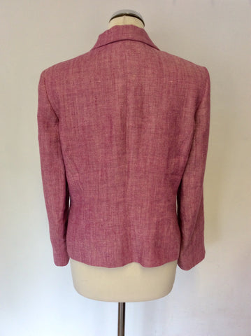MINUET PINK LINEN JACKET & TROUSER SUIT SIZE 10/12