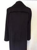 HUGO BOSS CLASSIC  BLACK WOOL,ANGORA & CASHGORA LONG COAT SIZE 12