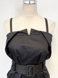 LK BENNETT BLACK THIN STRAP BELTED PENCIL PENCIL DRESS SIZE 8