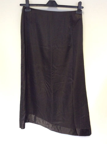 SONJA MAROHN DARK BROWN WRAP ACROSS SLEEVELESS TOP & LONG ASYMETIC SKIRT SIZE 12