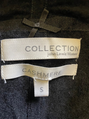 JOHN LEWIS COLLECTION BLACK 100% CASHMERE BATWING SLEEVE CARDIGAN SIZE S