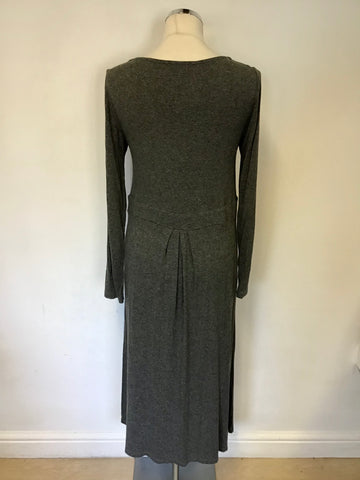 PURE COLLECTION GREY LONG SLEEVE STRETCH JERSEY DRESS SIZE 14