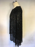 FRANK USHER BLACK SEQUINNED EVENING JACKET SIZE XL