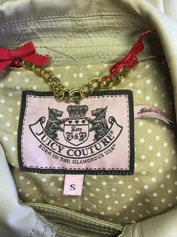 JUICY COUTURE BEIGE COTTON  BELTED TRENCH COAT/ MAC  SIZE S