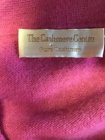 THE CASHMERE CENTRE PINK 100% CASHMERE COLLARED V NECKLINE JUMPER SIZE XXL