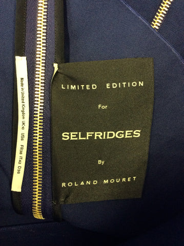 ROLAND MOURET LIMITED EDITION FOR SELFRIDGES NAVY BLUE DRESS SIZE 10